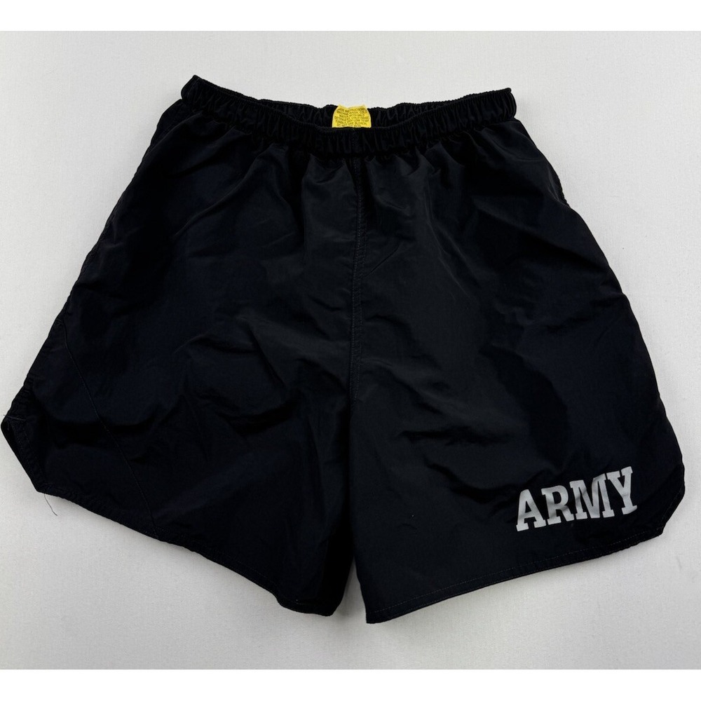 Men's Army APFU Shorts Black and Gray PT Physical Fitness Shorts Trunks Sz Small